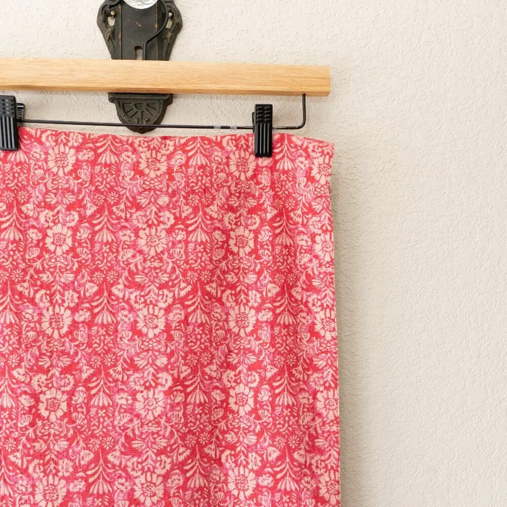 72x14 Reversible Cotton Table Runner Damask Floral Embroidered Tassels Cottageco